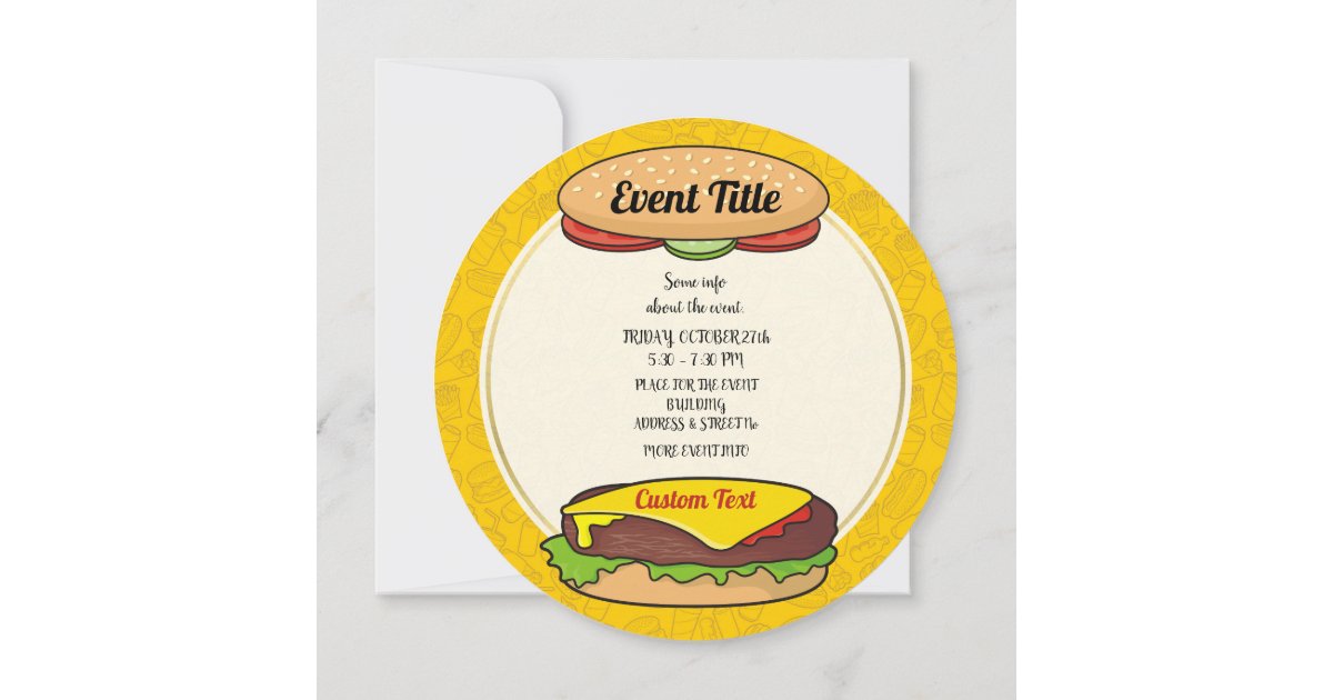 Cheeseburger Invitation Zazzle