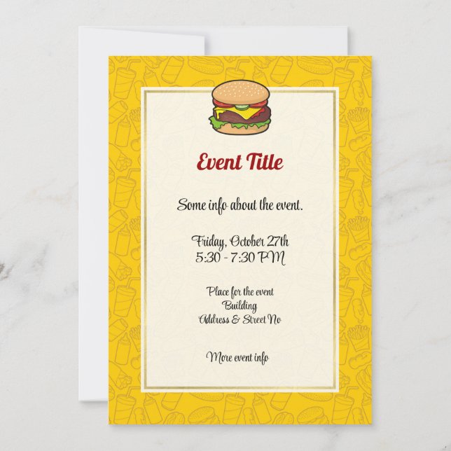 Cheeseburger Invitation (Back)
