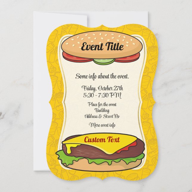 Cheeseburger Invitation (Back)