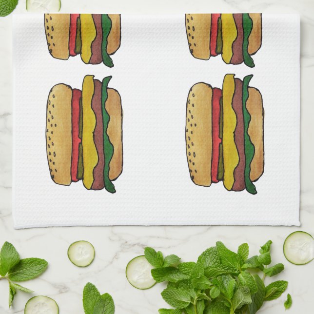 Cheeseburger Kitchen Towel (Folded)
