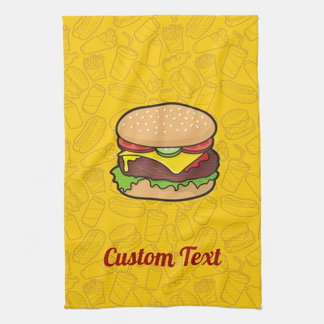 Cheeseburger Kitchen Towel (Vertical)