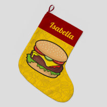 Cheeseburger Large Christmas Stocking