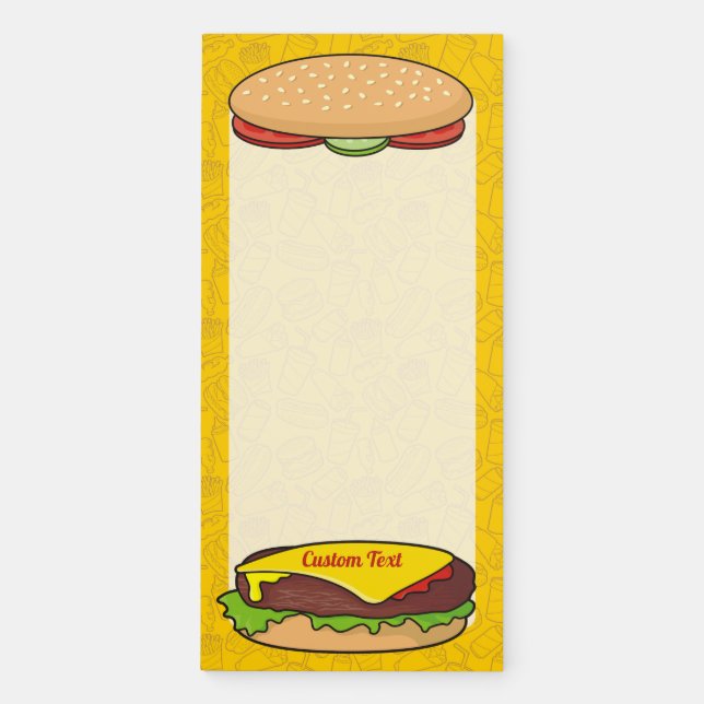 Cheeseburger Magnetic Notepad (Front)