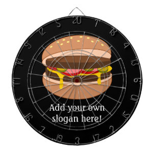 Cheeseburger - Novelty Food Image with Own Text Dartboard With Darts