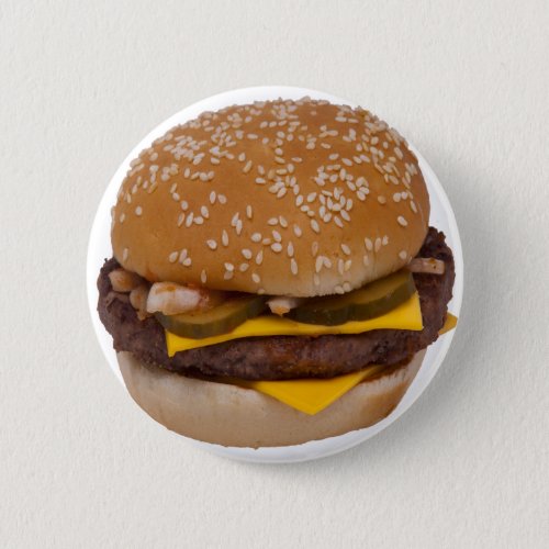 Cheeseburger On Sesame Seed Bun Button