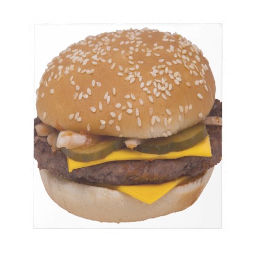 Cheeseburger On Sesame Seed Bun Notepad