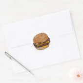 Cheeseburger On Sesame Seed Bun Square Sticker (Envelope)