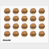 Cheeseburger On Sesame Seed Bun Square Sticker (Sheet)