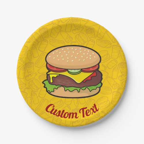 Cheeseburger Paper Plate