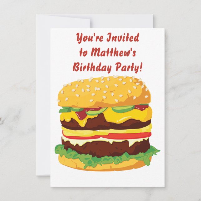 Cheeseburger Party Invitation Invitation (Front)