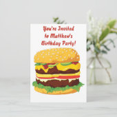 Cheeseburger Party Invitation Invitation (Standing Front)
