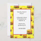 Cheeseburger Party Invitation Invitation (Back)