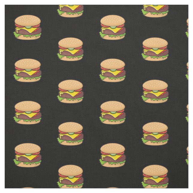 Cheeseburger Pattern Fabric (Swatch)
