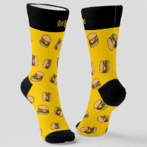 Cheeseburger Pattern Socks