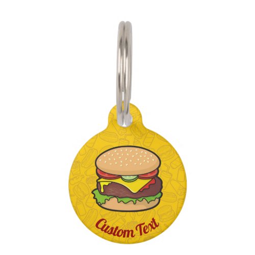 Cheeseburger Pet ID Tag