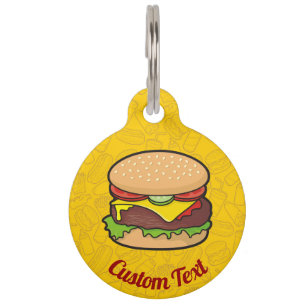 Cheeseburger Pet ID Tag