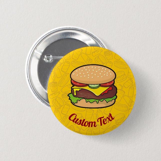 Cheeseburger Pinback Button (Front & Back)