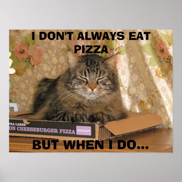 cheeseburger pizza kitty poster