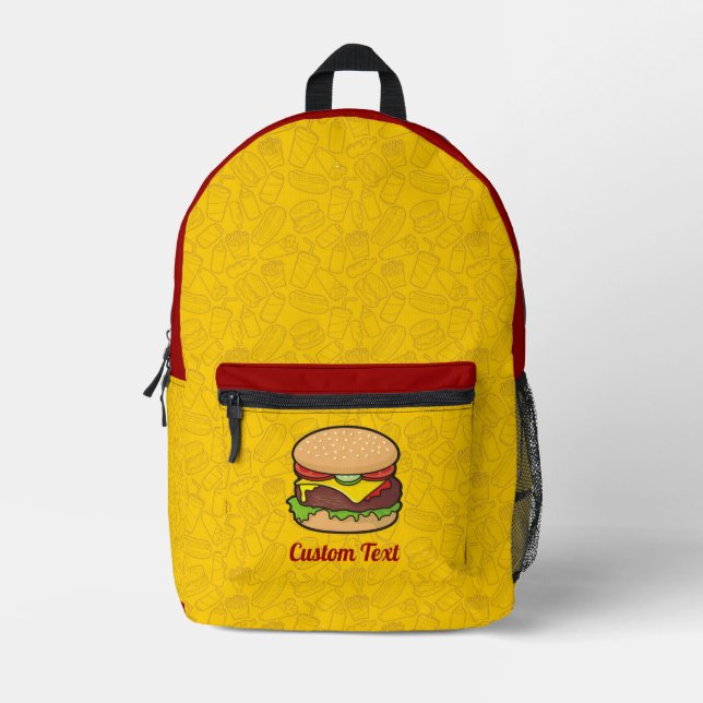 Cheeseburger Printed Backpack (Front)