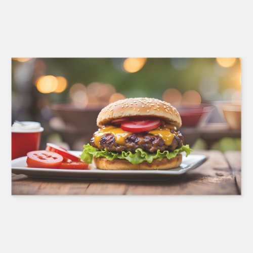 Cheeseburger Rectangular Sticker