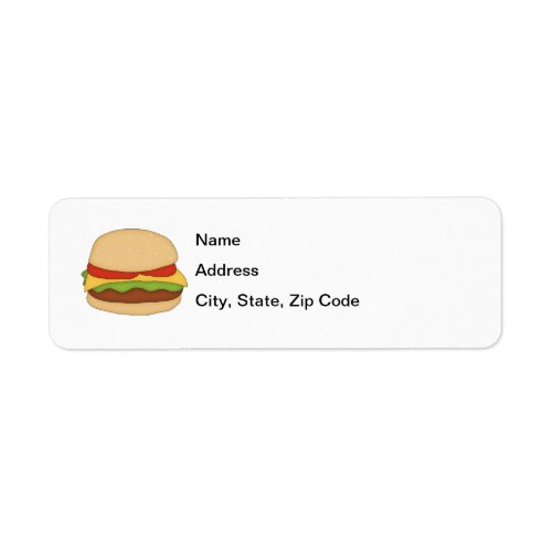 Cheeseburger Return Address Label