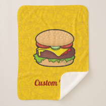 Cheeseburger Sherpa Blanket