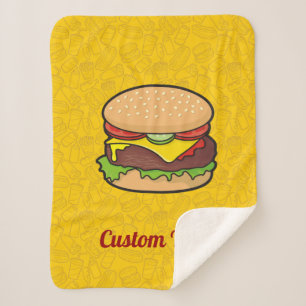 Cheeseburger Sherpa Blanket