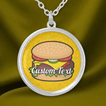 Cheeseburger Silver Plated Necklace