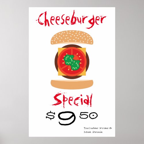 Cheeseburger Special customize Poster