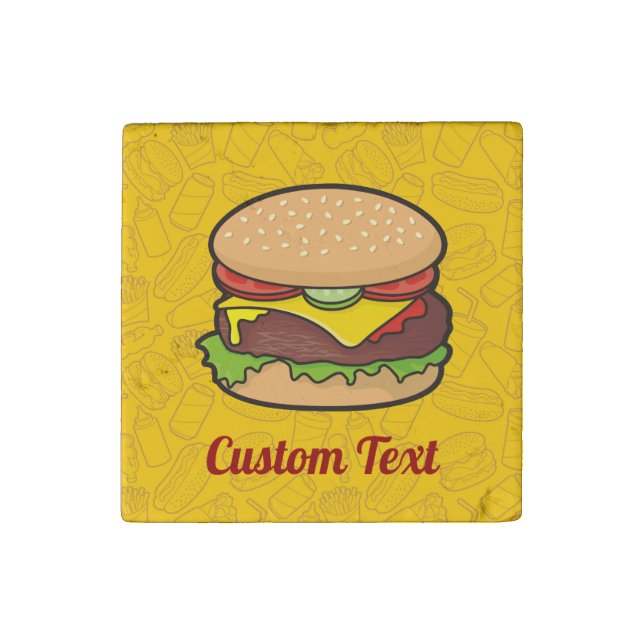 Cheeseburger Stone Magnet (Front)