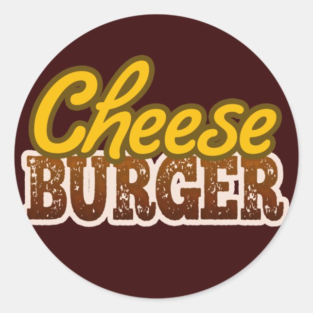 Cheeseburger Text Design Classic Round Sticker (Front)