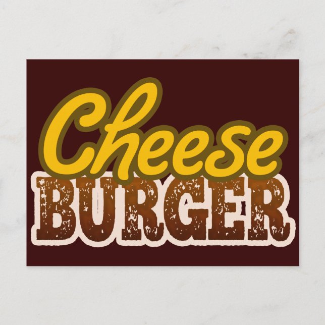Cheeseburger Text Design Postcard (Front)
