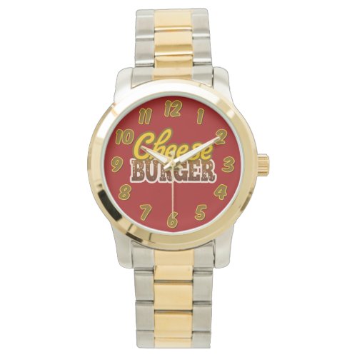 Cheeseburger Text Design Watch