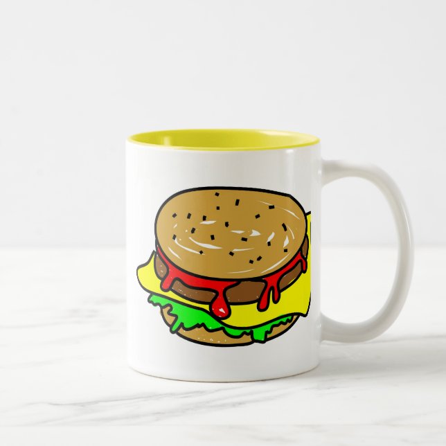 cheeseburger Two-Tone coffee mug (Right)