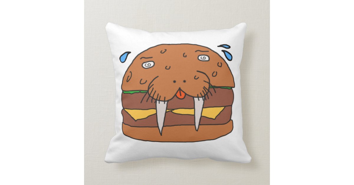 Cheeseburger Walrus Pillow