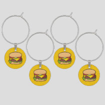 Cheeseburger Wine Glass Charm