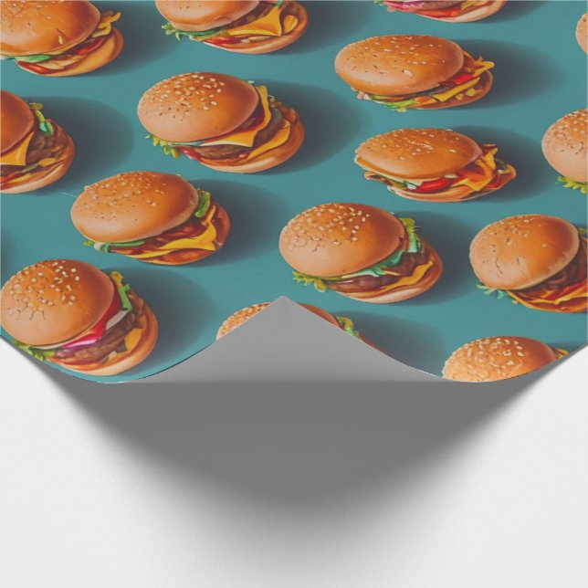 Cheeseburger Wrapping Paper  (Corner)