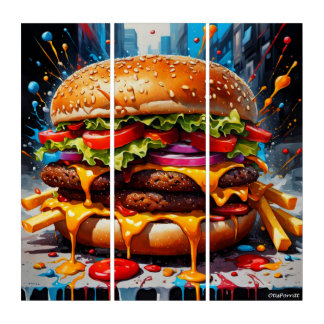 CHEESEBURGERS & FRIES 2 TRIPTYCH