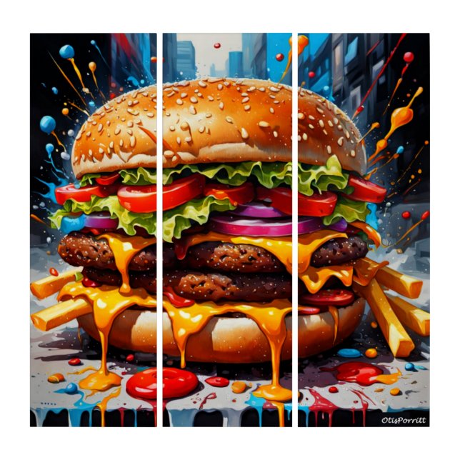CHEESEBURGERS & FRIES 2 TRIPTYCH (Front)