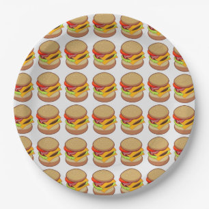 CHEESEBURGERS PAPER PLATES