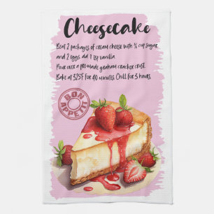 Cheesecake Baking Recipe Kitchen Towel
