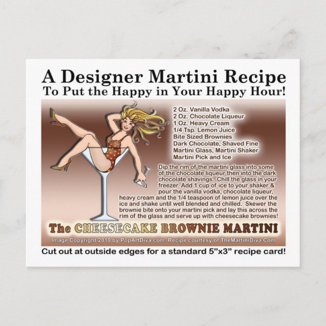 Cheesecake Brownie Martini Recipe Postcard (Front)