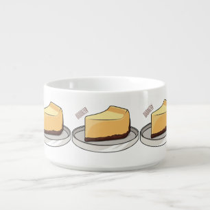 Cheesecake cartoon illustration bowl