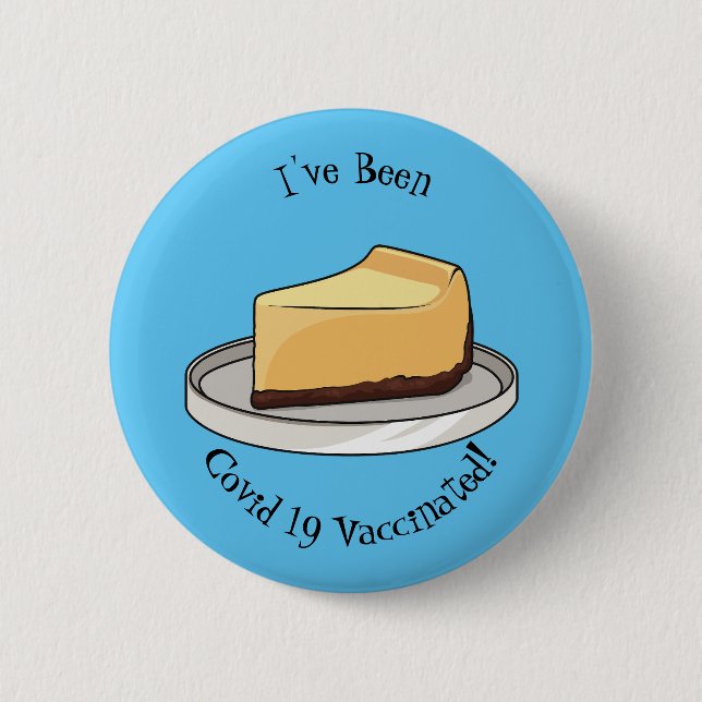 Cheesecake cartoon illustration button (Front)