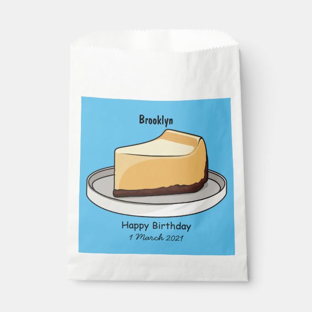Cheesecake cartoon illustration  favor bag (Front)