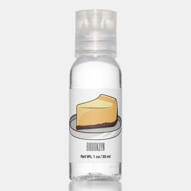 Cheesecake cartoon illustration  hand sanitizer (Front)