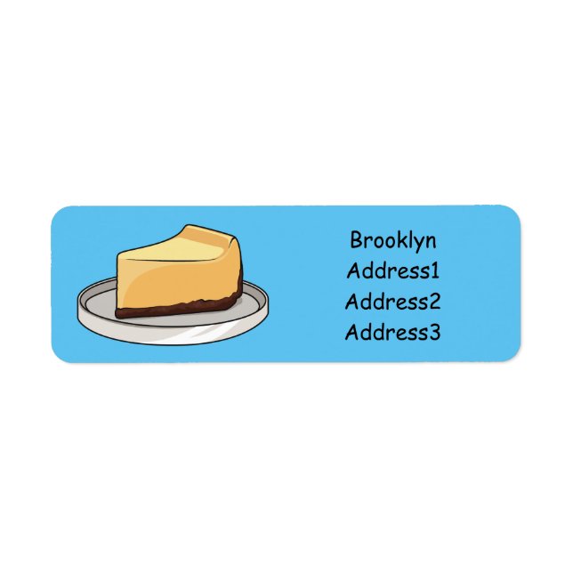 Cheesecake cartoon illustration label (Front)