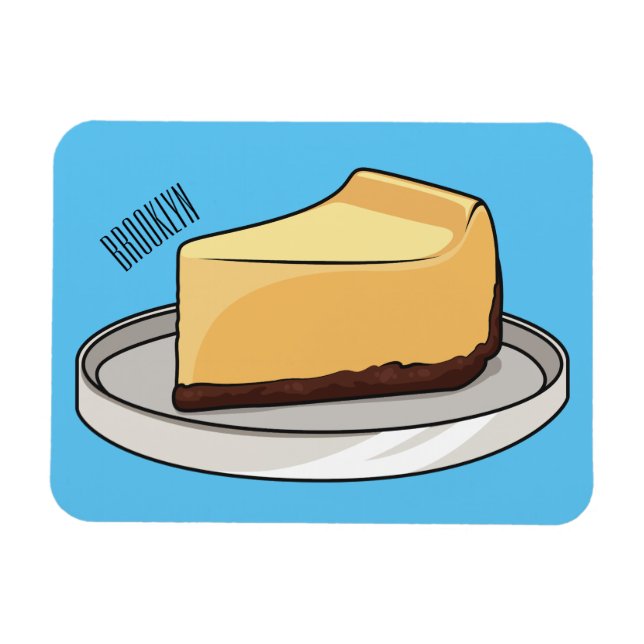Cheesecake cartoon illustration  magnet (Horizontal)