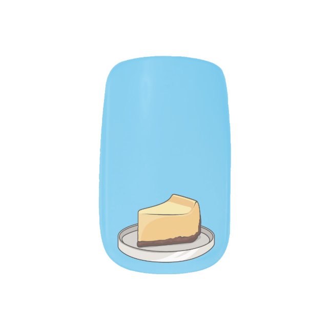 Cheesecake cartoon illustration  minx nail art (Left Thumb)