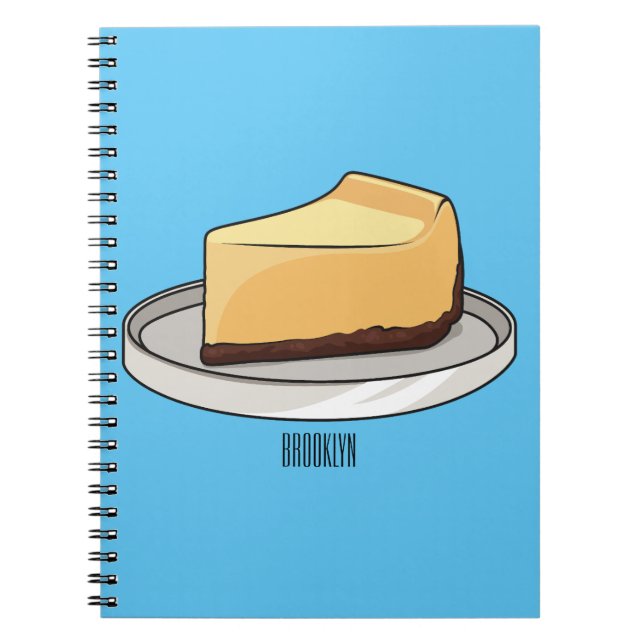 Cheesecake cartoon illustration   notebook (Front)